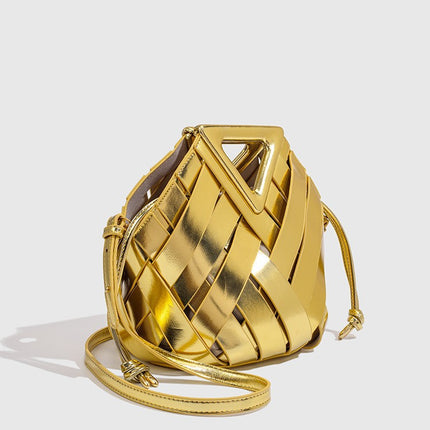 PU Hollow Woven Heart Crossbody Bag / Sac Tressé Ajouré Cœur PU