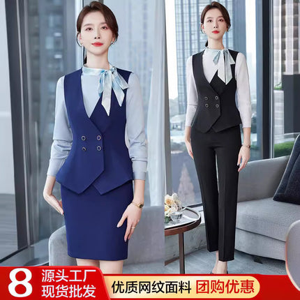 Suit Vest Women's suit High-end Sense Short Slim-fit Professional Hotel Bank Dress Overalls Vest
