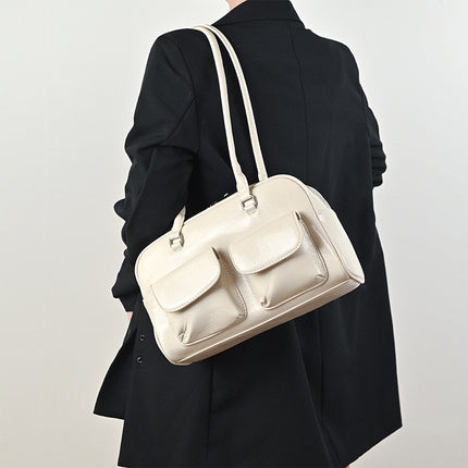 2025 New Tote Bag Large Capacity Bag Women's Shoulder Armpit Bag Oil Wax Leather Bag Double Bag Casual Handbag
