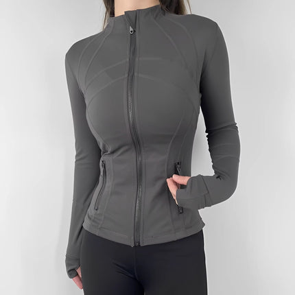 Lu's Slim-Fitting Jacket Defina Stand-Up Collar Jacket Yoga Wear Long-Sleeved Jacket Fitness Running Sports Sun Protection