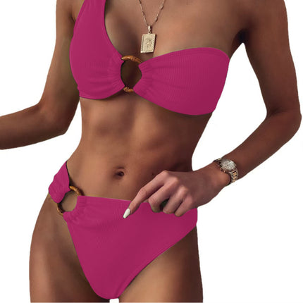 European and American Split Swimsuit Cross-border Hot Sale Solid Color Bikini Swimsuit Amazon AliExpress Hot Sale Foreign Trade Swimsuit
