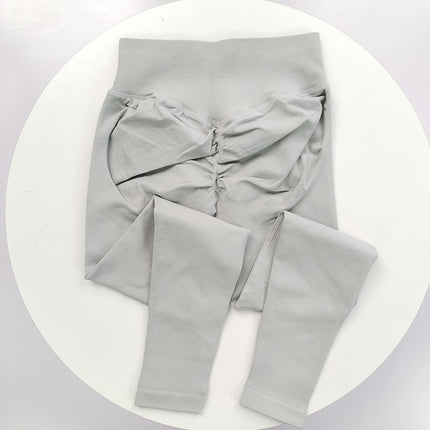 Hip King European and American New Upgraded Seamless Knit Low-Waist Peach Butt Long Pants Three-Section Waistband Fitness Pants