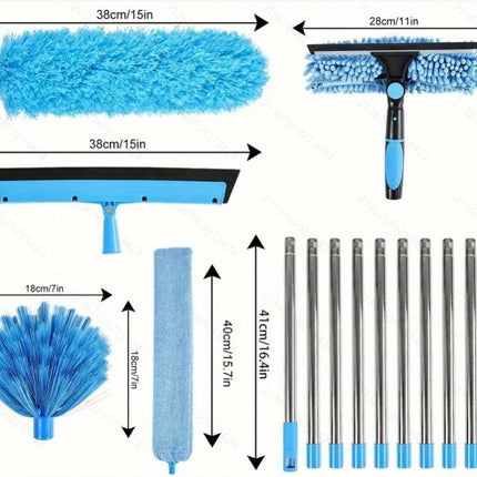 Cross-Border 2-in-1 Window Cleaning Scraper, Glass Cleaning Brush, Wiper, Glass Scraper, Double-Sided Glass Cleaning Tool