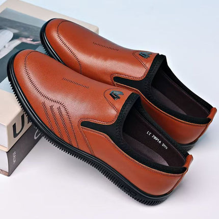 Men's leather shoes soft leather soft bottom business casual men's shoes work security work father shoes wholesale a generation of hair