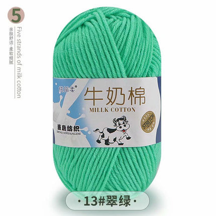 5-Strand Milk Cotton Self-Woven Scarf Medium Thick Thread Ball Blanket Crochet DIY Material Package Wool Ball Hand Knitted Bag Thread