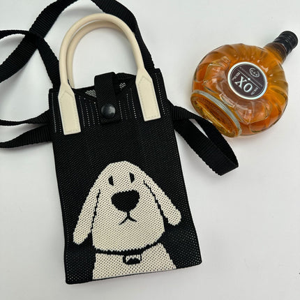 Girl's Heart-Shaped Knitted Crossbody Bag