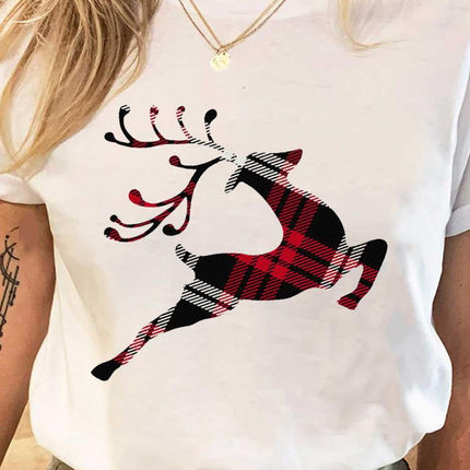 Wholesale ladies blouse supply Christmas happy fashion cartoon bottoming shirt clothes