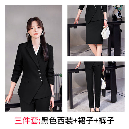 Professional Suit suit Women's Senior Sense 2024 Spring and Autumn New Hotel Front Desk Beauty Salon Overalls Suit Jacket