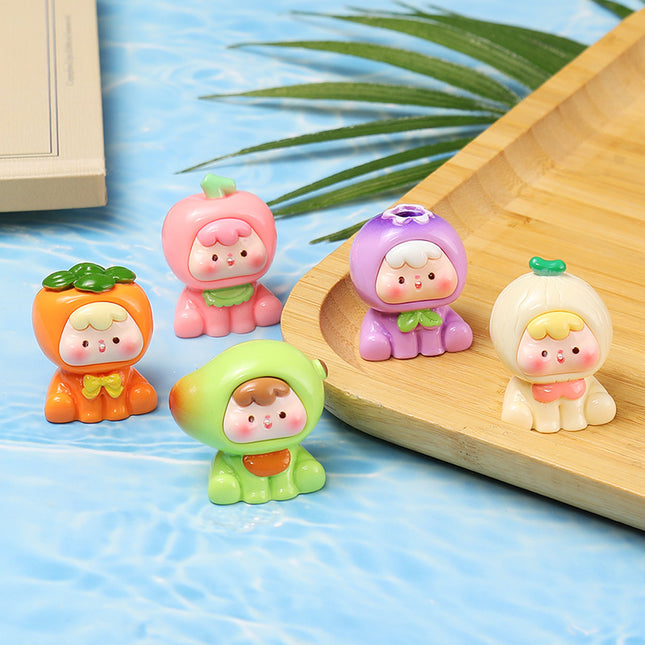 Fourth Generation New Color Series Cartoon Fruit Toys Tiktok Live Promotion Blind Bag Resin Figurines Cute Items