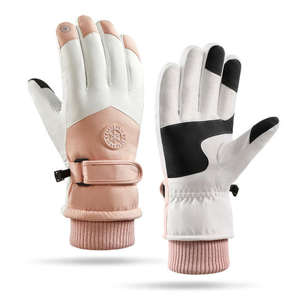 Winter ski gloves men and women warm outdoor riding motorcycle mountaineering thickened waterproof windproof cold-proof gloves A3HX