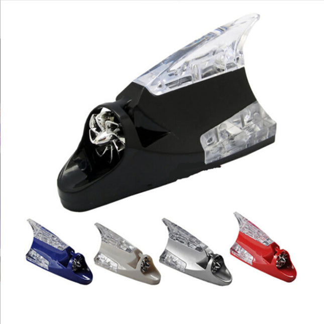 Car Wind Lamp Decorative Shark Fin Flash Light Solar Anti-Rear Collision Antenna Light Wind Energy Anti-Rear Collision Antenna Light