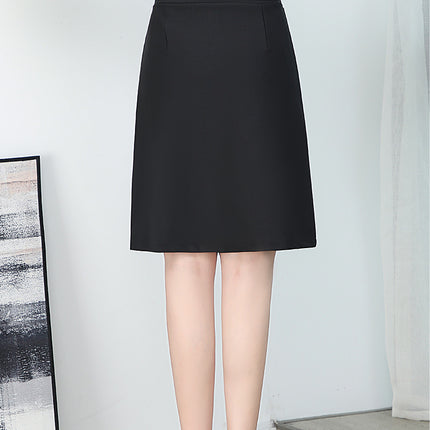 A-Line Skirt with Pockets, High-Waisted Pencil Skirt, Professional Commuting Black Stretchy Short Pencil Skirt, Slimming for Commuting