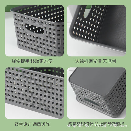 Storage Basket Simple Office Supplies Plastic Storage Basket Desktop Sundries Storage Frame Living Room Study Snack Organize Basket