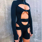 Black (spandex + nylon fabric) / XS