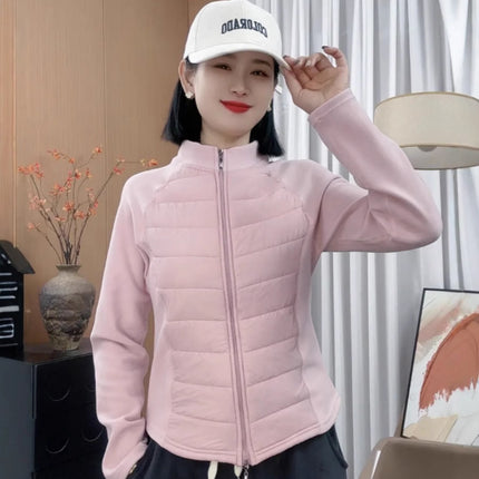 Yulan Spring Graphene Wool Cotton Jacket Women's Short Style 24 Slim Fit Yoga Sports Outdoor Warm Slim Short Style