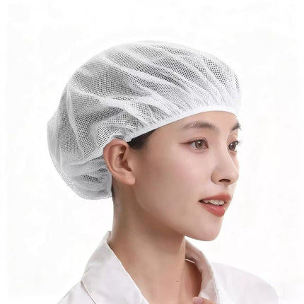 Chef Hat White Food Kitchen Breathable Mesh Workshop Dustproof Work Cap Adjustable Mushroom Hat Unisex