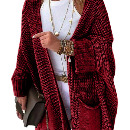 Foreign Trade Cross-border Europe and America Amazon temu Factory Sweater Women's Knitted Clear Color Long Sleeve Cardigan Jacket Fashion Autumn and Winter