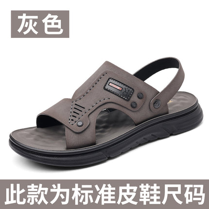 Genuine Leather Sandals Men's Outwear Summer Breathable Casual Men's Sandals Soft Face Beach Men's Fashionable Shoes Factory Outlet