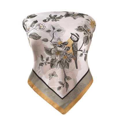 Cross-border double-sided two-color silk scarf ladies leopard print scarf print twill silk senior sense 70cm square towel wholesale