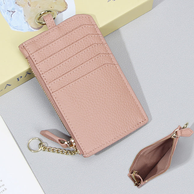 Japanese-style Genuine Leather Zipper Coin Small Wallet Top-layer Cowhide Multi-card Card Bag Ultra-thin Small Mini Coin Purse