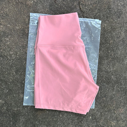 New Nude High-Waist Brushed Shorts Yoga Wear Nylon Shorts Women's Tight Yoga Three-Point Sports Shorts Peach