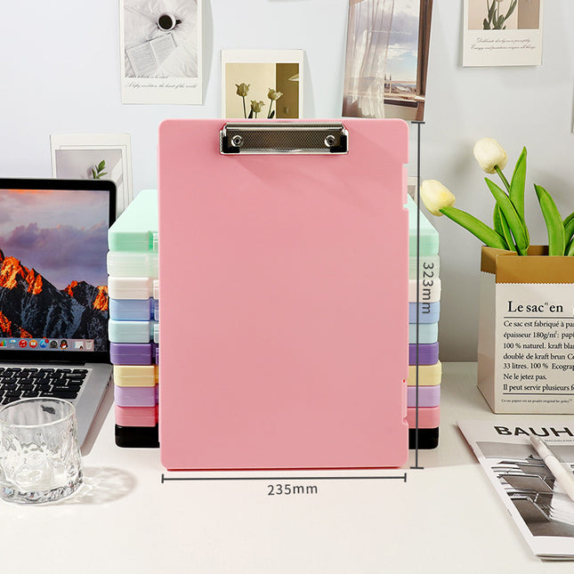 A4 File Box File Test Paper Storage File Box Multifunctional File Box Plastic Transparent Single Force Flat Folder