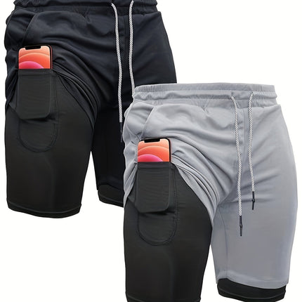 2 in 1 Running Shorts 2 in 1 Mens Running Shorts 2 Piece Cross-Border