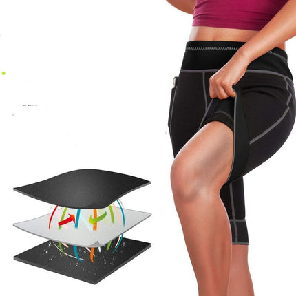 Amazon Cross-border Sports Fitness Neoprene Pocket Design Abdominal Corset Sweat Yoga Body Shaping Shorts