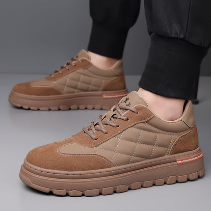 Autumn and Winter New Men's Shoes Vintage Fashion All-match fleece-lined Warm Men's Casual Shoes Outdoor Hiking Non-slip Sneakers