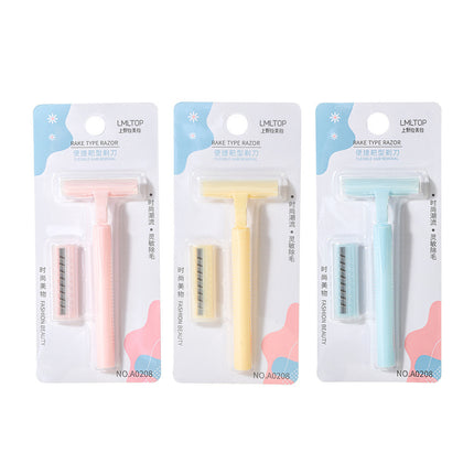 Lamela Double-Blade Women's Rake Shaver Shaver for Shaving Armpit Hair and Leg Hair Comes with 1 Blade A0208