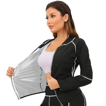Cross-Border European and American Women's Fitness Clothing, Sweat Clothing, Corset, Outdoor Sports Long-Sleeved Suit, Tummy Control and Waist Shaping Corset