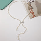 Bow pearl waist chain