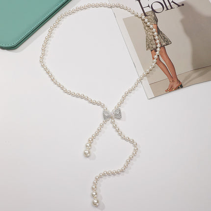 Tweed Style Pearl Waist Chain Decoration Summer Dress High-End Elegant Accessible Luxury Style Fashionable Simple Pearl Chain