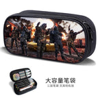Large-capacity three-layer canvas pencil case-factory direct sales / B57531