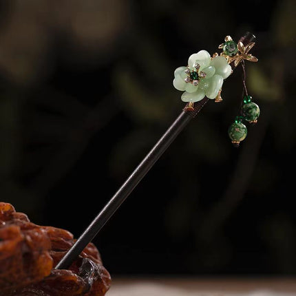Antique Wood Hairpin Tassel Step-up Hair Hairpin Children's Imitation Ebony Headwear Disc Hair Han Clothing Accessories Ancient Costree Hair Hairpin Hair