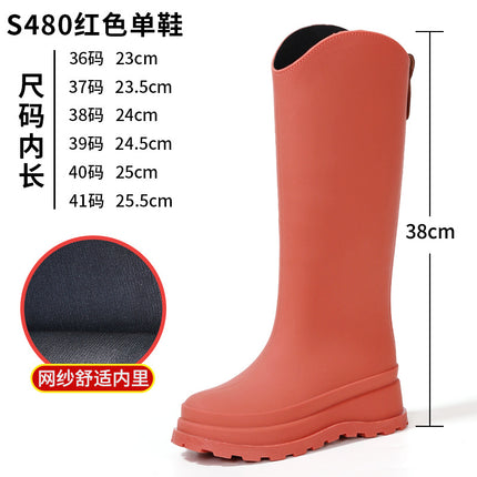 2025 Cross-Border Korean Style Outdoor Versatile Rain Boots for Women, Fashionable Outer Wear, Cotton Waterproof Anti-Slip Rain Boots for Women