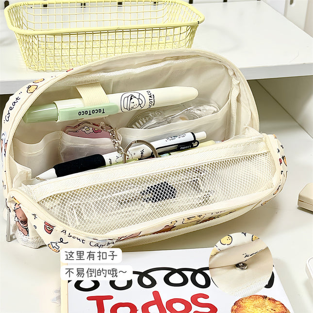 Korean Style Line Drawing Dog Multifunctional Large-Capacity Pencil Case Capybara Student Stationery Box Storage Trendy Elements