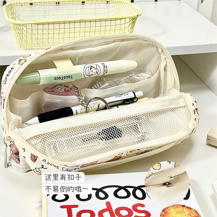 Korean Style Line Drawing Dog Multifunctional Large-Capacity Pencil Case Capybara Student Stationery Box Storage Trendy Elements