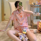 S peach cardigan double short / M