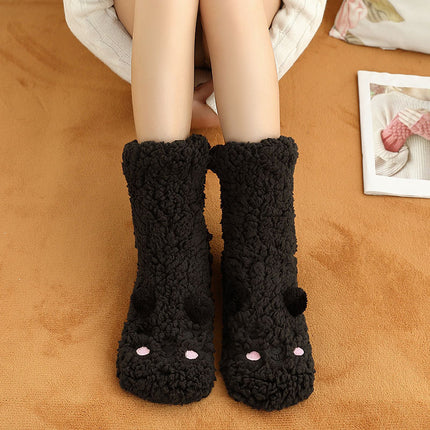 Lamb Wool Socks for Women, Thickened for Warmth, Foot Warmers for Sleeping in Bed in Winter, Home Dormitory Anti-Slip Socks