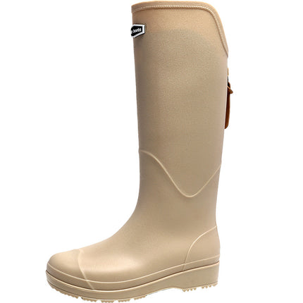 Cross-Border Foreign Trade Russian and Korean Women's Long Rain Boots, High Rain Boots, Waterproof Rubber Shoes, Overshoes, Non-Slip and Wear-Resistant