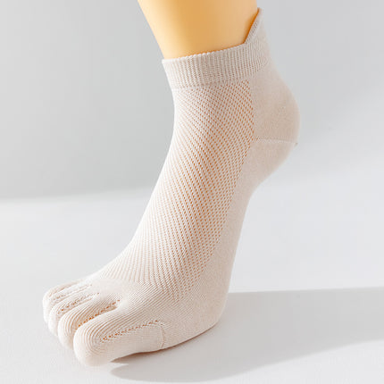 Toe Socks for Men and Women, Ultra-Thin Breathable Mesh Summer Tabi Socks, Pure Cotton Combed Short-Tube Pure Cotton Boat Socks, Invisible Socks
