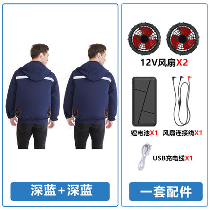 Hooded Sun Protection Air-Conditioned Clothing, Summer Air-Conditioned Clothing with Fan for Cooling, Outdoor Camouflage Work Clothes, Wholesale Workwear