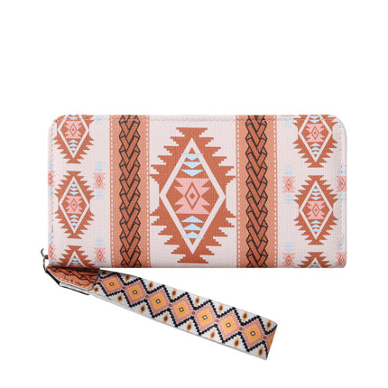 Cross-Border New Model Women's Korean-Style Long Versatile Large-Capacity Double-Layer Retro Pattern Coin Purse and Phone Bag