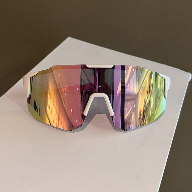 New Outdoor Sports Cycling Windproof Sunshade Goggles for Men and Women, European and American Style, Colorful Motorcycle Large Frame Slimming Accessory