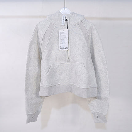Winter Loose Women's Sports Sweater Camping Half Zip Hoodie fleece-lined Outdoor Running Warm Jacket Thickened