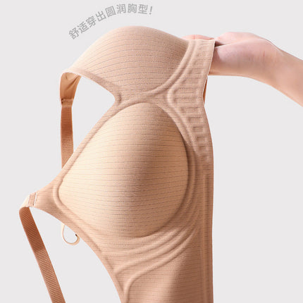 Seamless Underwear Women's Small chest push up flat chest big breast breast contracting anti-sagging wireless nude soft support bra