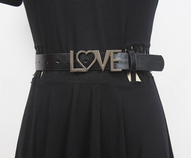 ins style belt thin with skirt decoration Denim belt letter belt (narrow belt) 2022 New