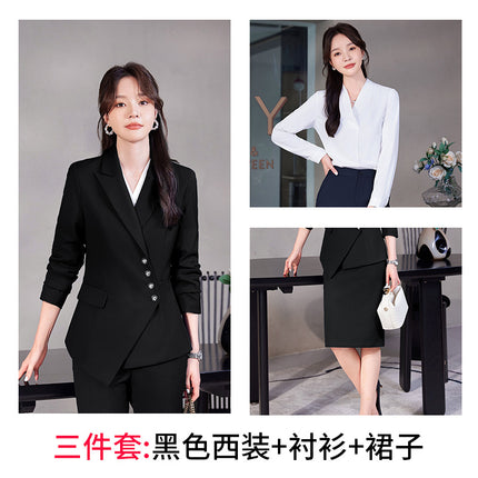 Professional Suit suit Women's Senior Sense 2024 Spring and Autumn New Hotel Front Desk Beauty Salon Overalls Suit Jacket