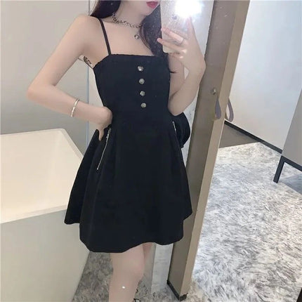 2025 summer new gentle wind can be salt can be sweet off-shoulder small waist slim long sling dress